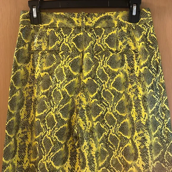 Alice & Olivia Women’s Snakeprint Wide Leg Pants New Yellow Black Size 2
